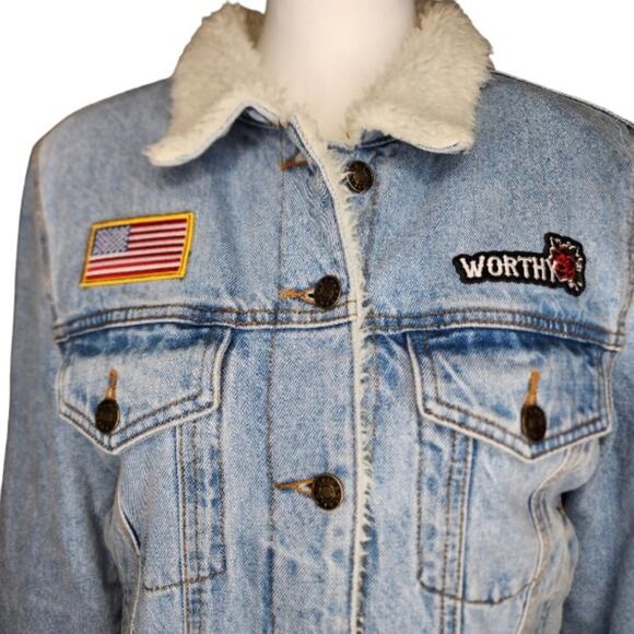 Salty Honey‎ Sherpa Jean Jacket Limited Edition Size L - Picture 3 of 12